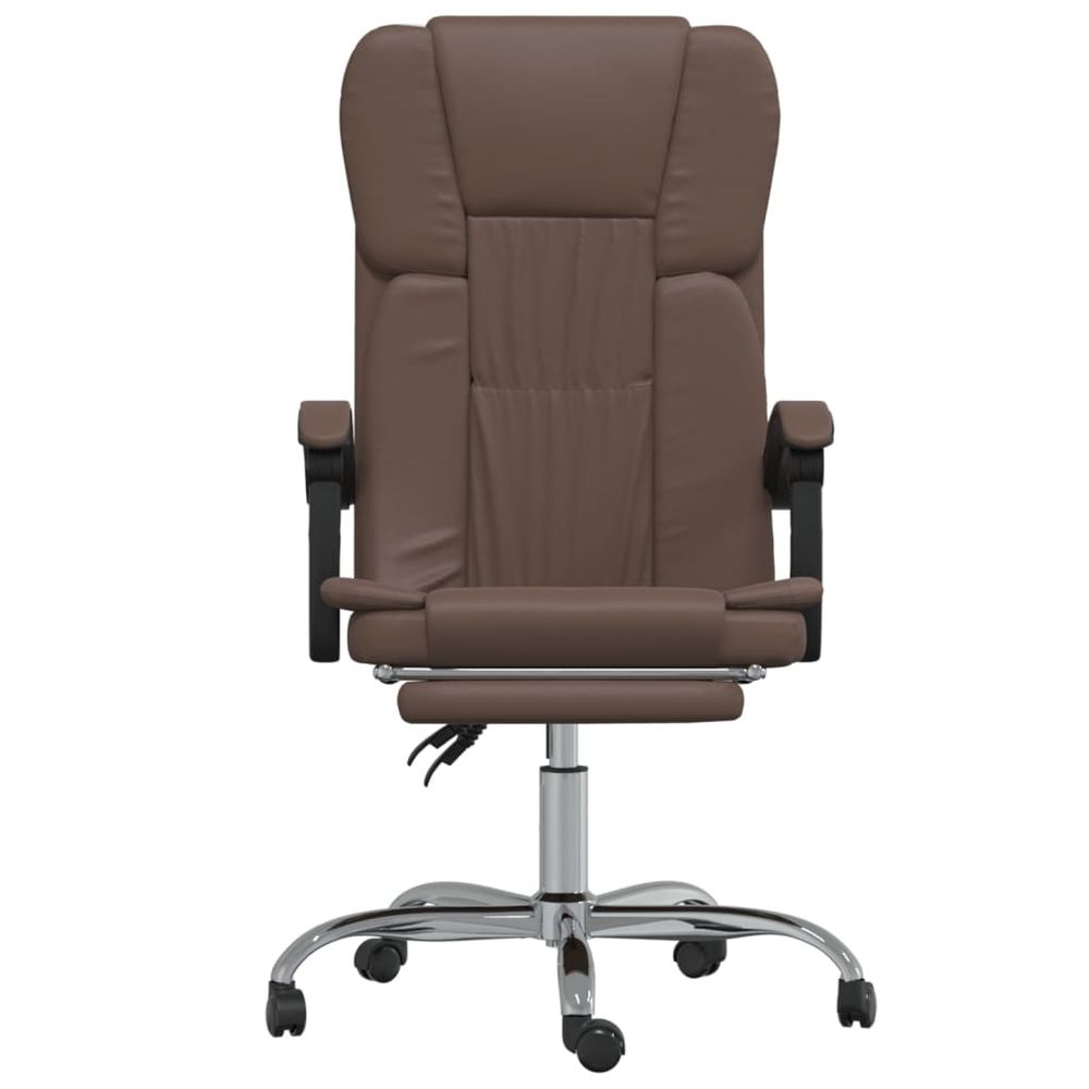 Reclining Office Chair Brown Faux Leather - anydaydirect