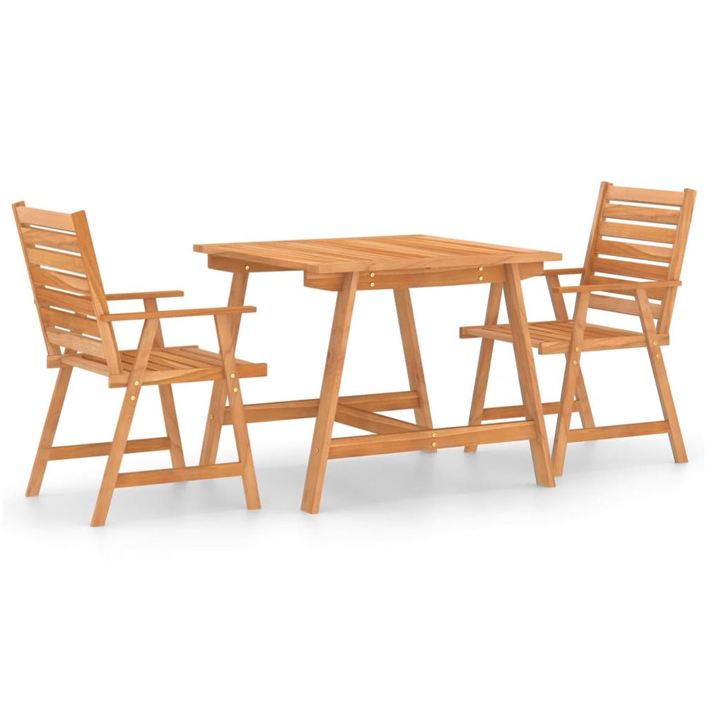3 Piece Garden Dining Set Solid Acacia Wood - anydaydirect