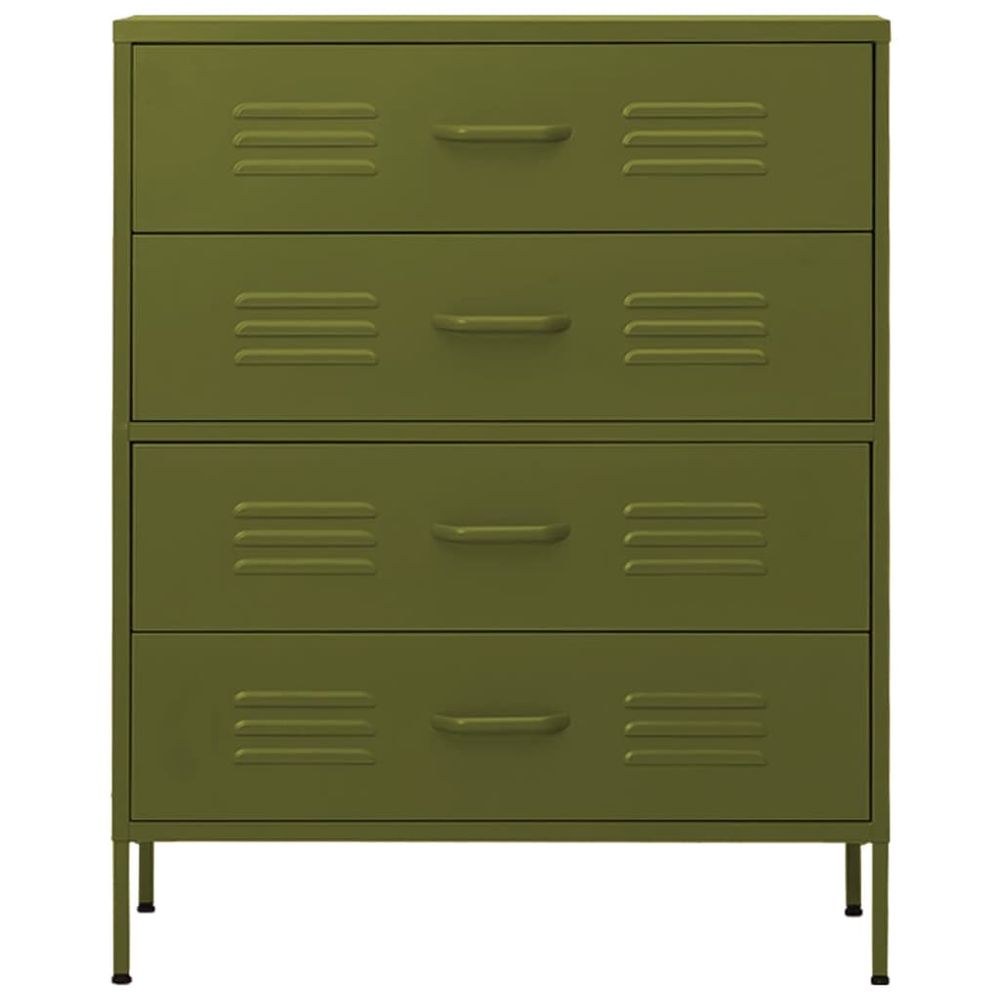 Chest of Drawers Olive Green 80x35x101.5 cm Steel - anydaydirect