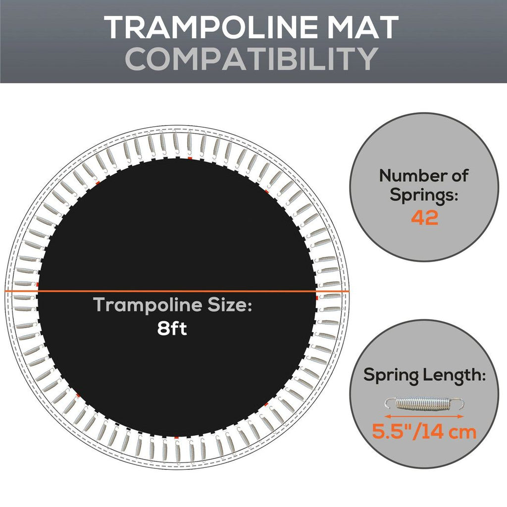 SPORTNOW Trampoline Mat with 42 V-Hooks, for 8ft Trampoline - anydaydirect