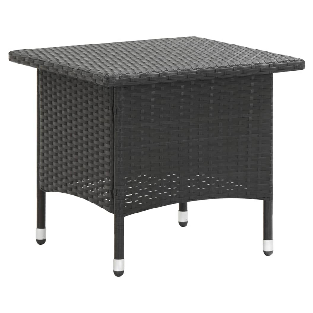 Tea Table Black 50x50x47 cm Poly Rattan - anydaydirect