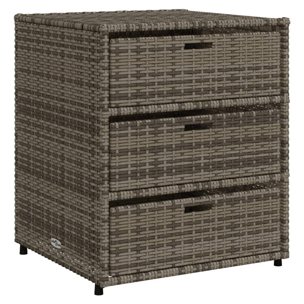 vidaXL Garden Storage Cabinet Grey 55x59x69 cm Poly Rattan - anydaydirect