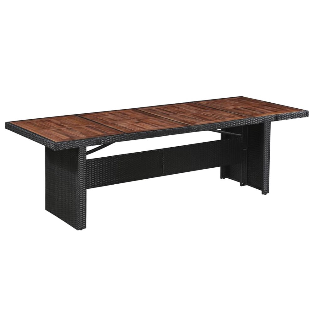 Garden Table 240x90x74 cm Poly Rattan and Solid Acacia Wood - anydaydirect