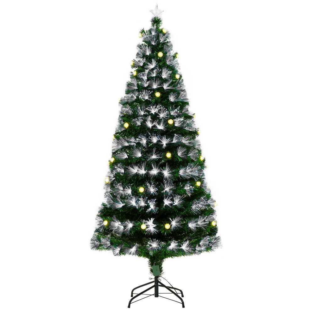 6ft White Light Christmas Tree 90 LEDs Star Topper Tri-Base Pre-Lit Home - anydaydirect