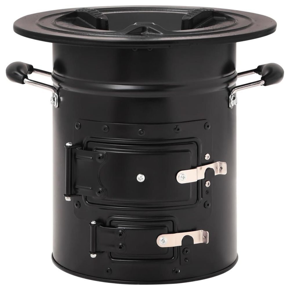 Camping Wood Stove Black 50x33.5x30.5 cm Steel - anydaydirect