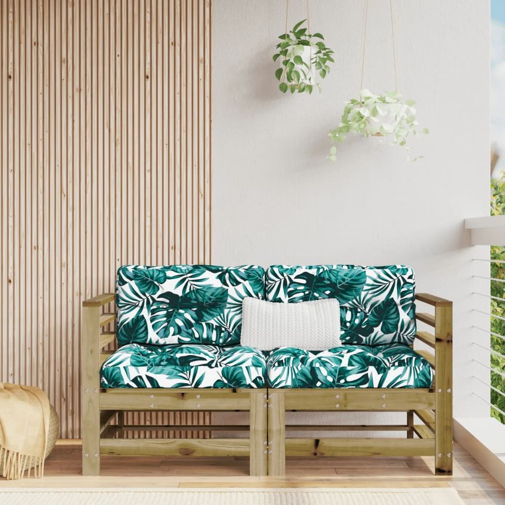vidaXL Corner Sofas with Cushions 2 pcs Impregnated Wood Pine - anydaydirect