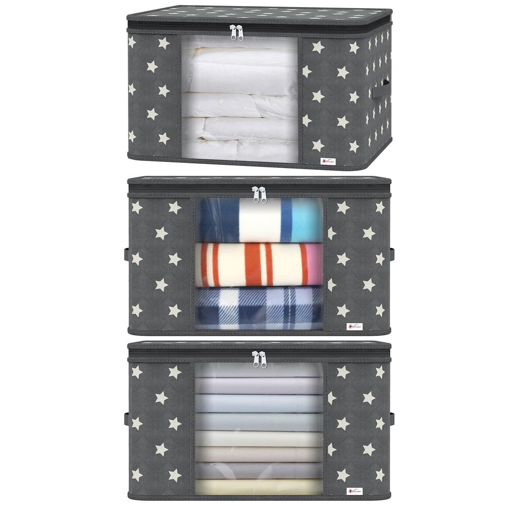 3pcs Deluxe Clothes Storage Bags Organizer Large Capacity Moisture-Proof - anydaydirect