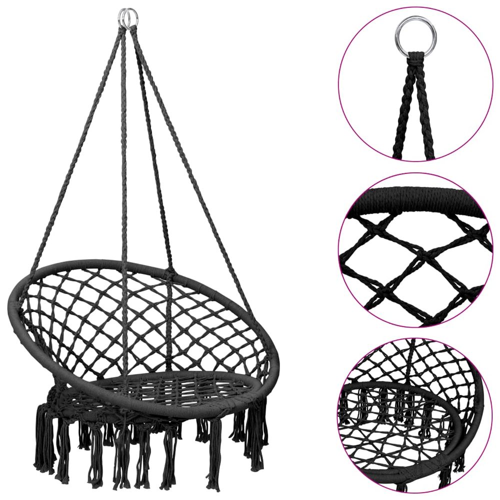 Hammock Swing Chair 80 cm Anthracite - anydaydirect