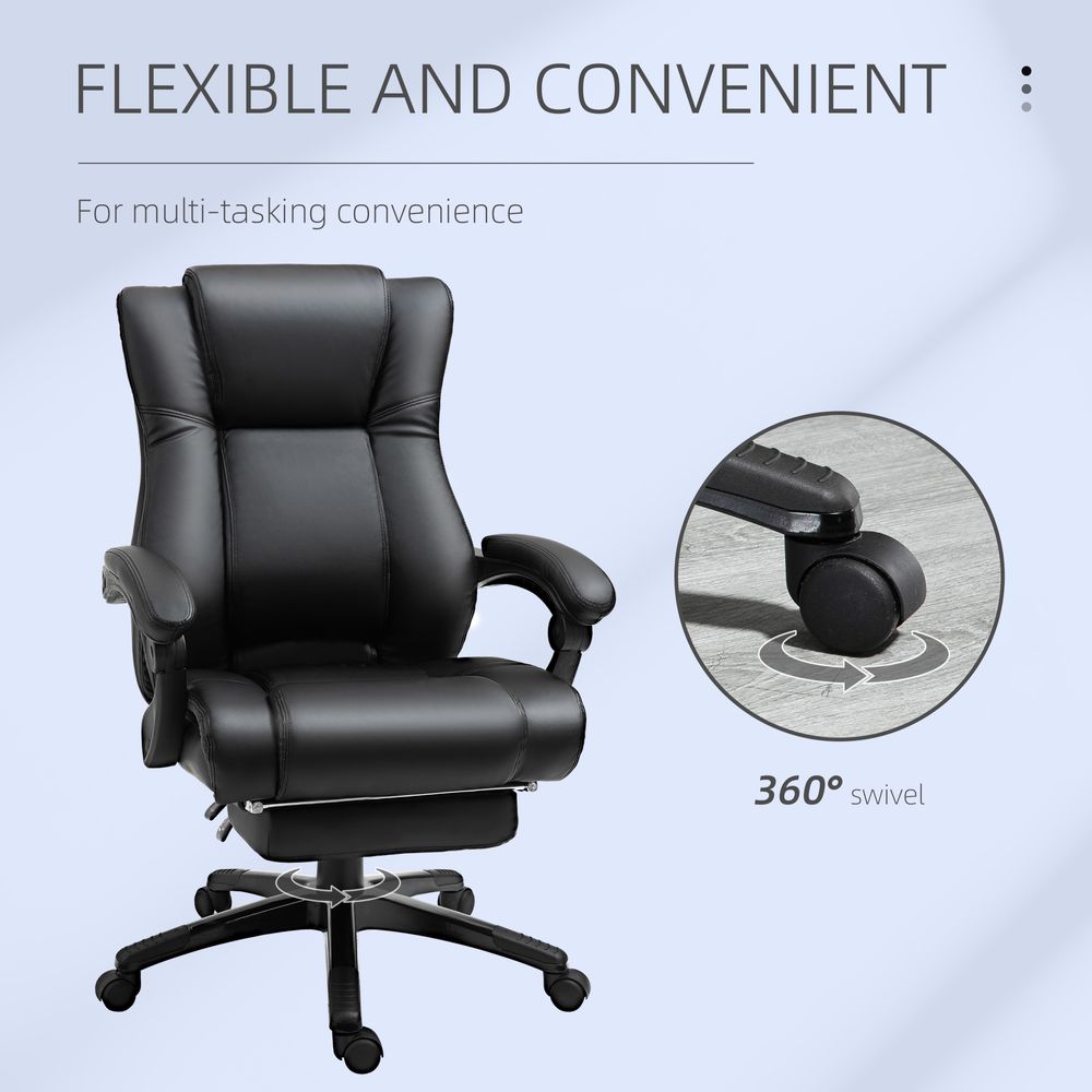 Executive Home Office Chair High Back Recliner, w/ Foot Rest, Black Vinsetto - anydaydirect