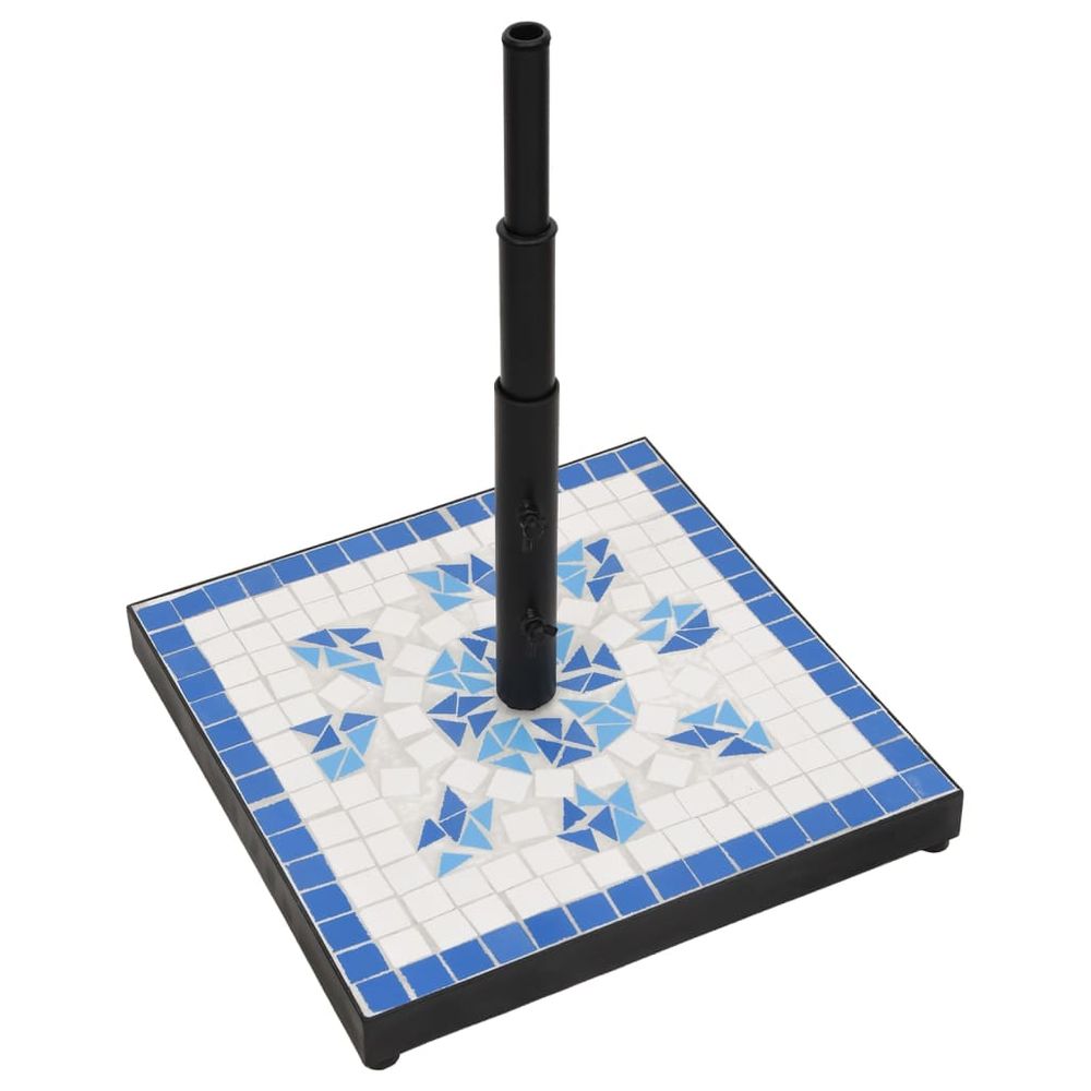 Parasol Base Blue and White Square 12 kg - anydaydirect