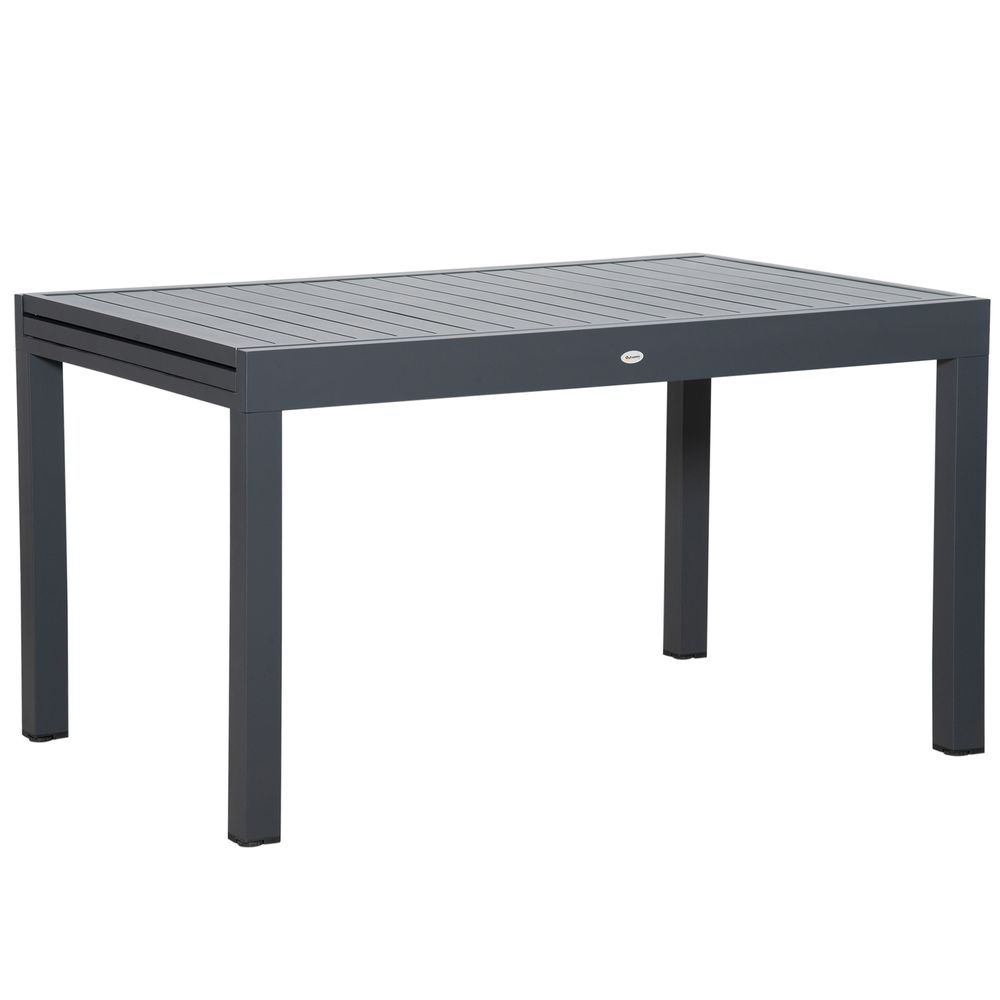 Extendable Garden Table 10 Seater for Lawn Balcony and Backyard Grey Outsunny - anydaydirect