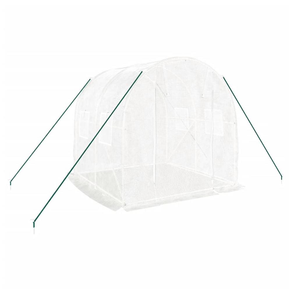 vidaXL Greenhouse with Steel Frame White 4 m² 2x2x2 m - anydaydirect