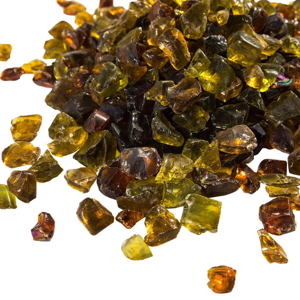 4kg Yellow Tempered Fire Glass, Lava Rocks for Outdoor Gas Fire Pit - anydaydirect