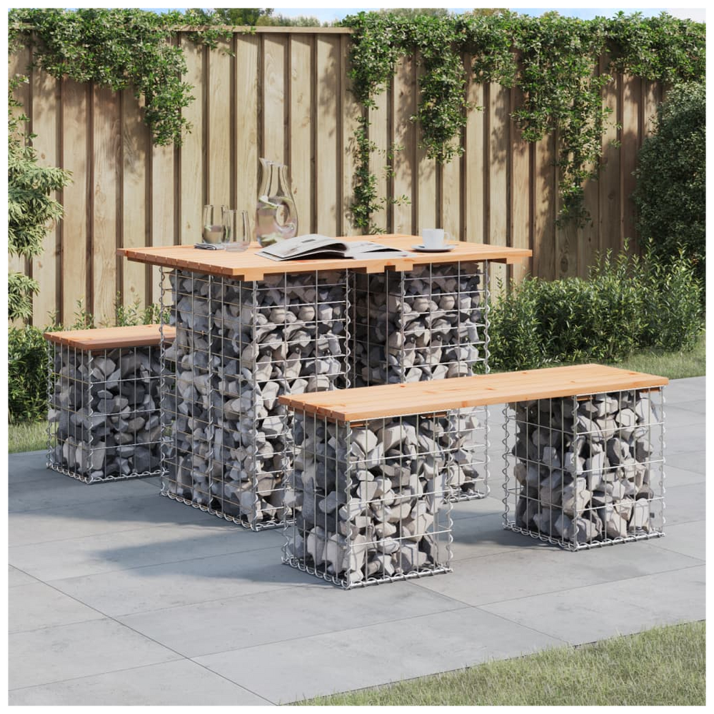 vidaXL Garden Bench Gabion Design 100x70x72 cm Solid Wood Pine - anydaydirect