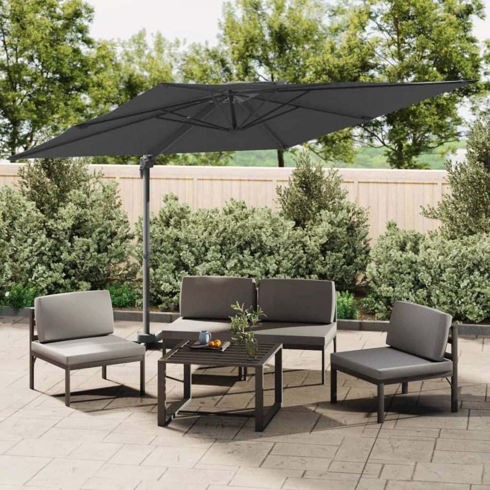 Double Top Cantilever Umbrella Anthracite 400x300 cm - anydaydirect