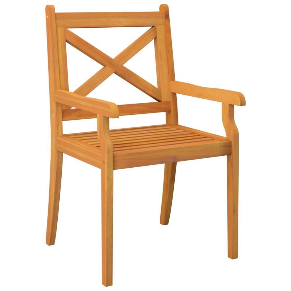 Outdoor Dining Chairs 3 pcs Solid Wood Acacia - anydaydirect