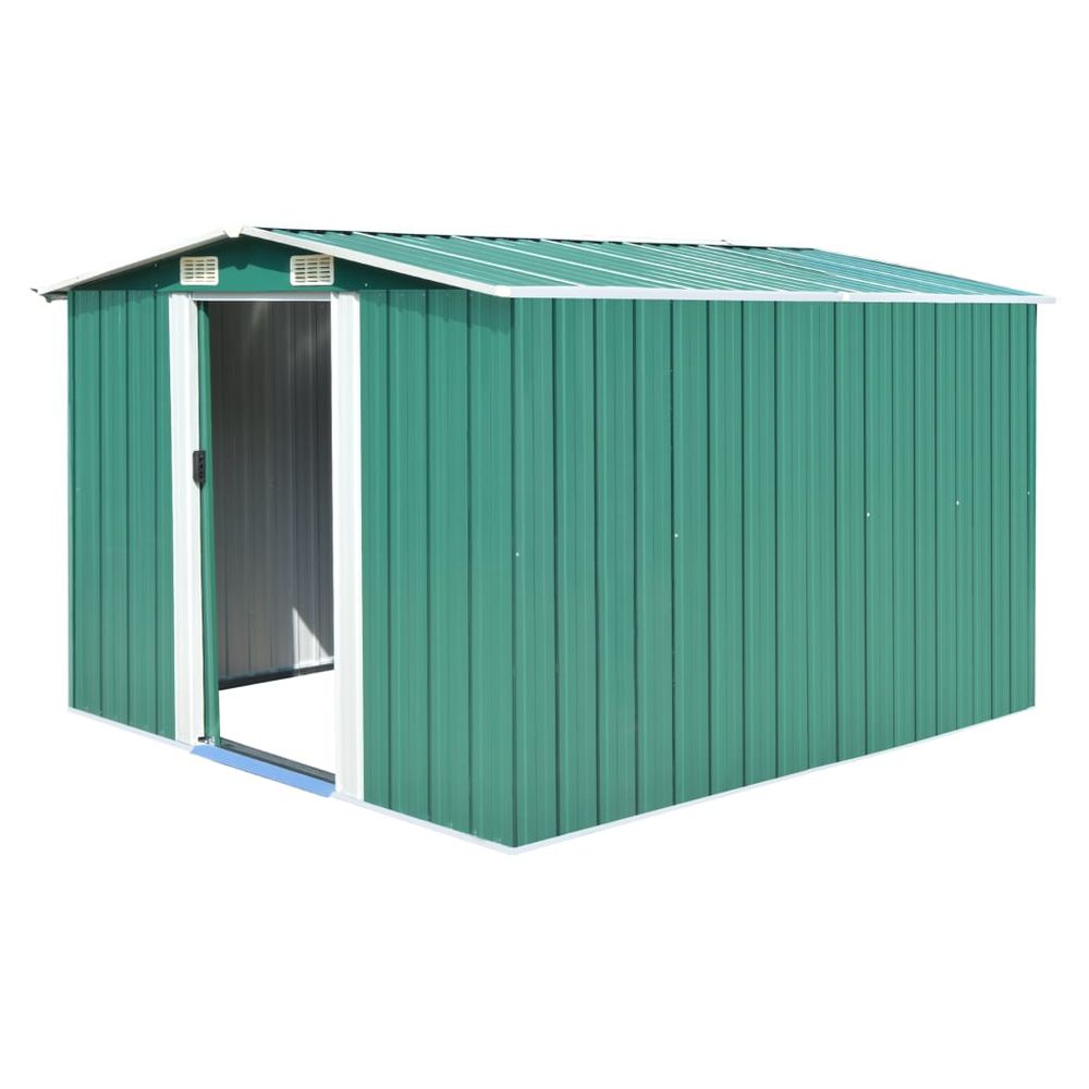 Garden Shed 257x298x178 cm to 257x580x181 cm Metal Green - anydaydirect
