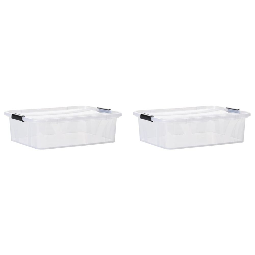 Storage Boxes with Lids 2 pcs Transparent 21 L - anydaydirect