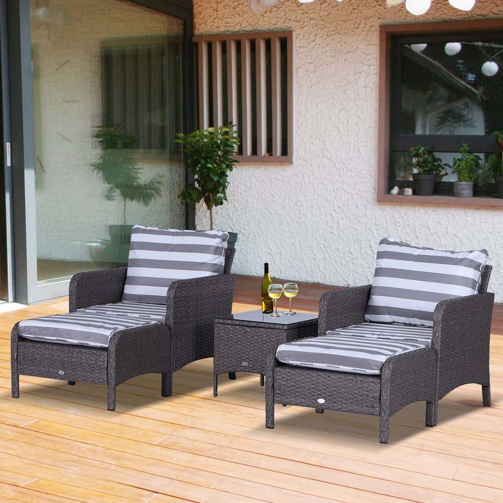 5-Piece PE Rattan Outdoor Garden Furniture Set - anydaydirect