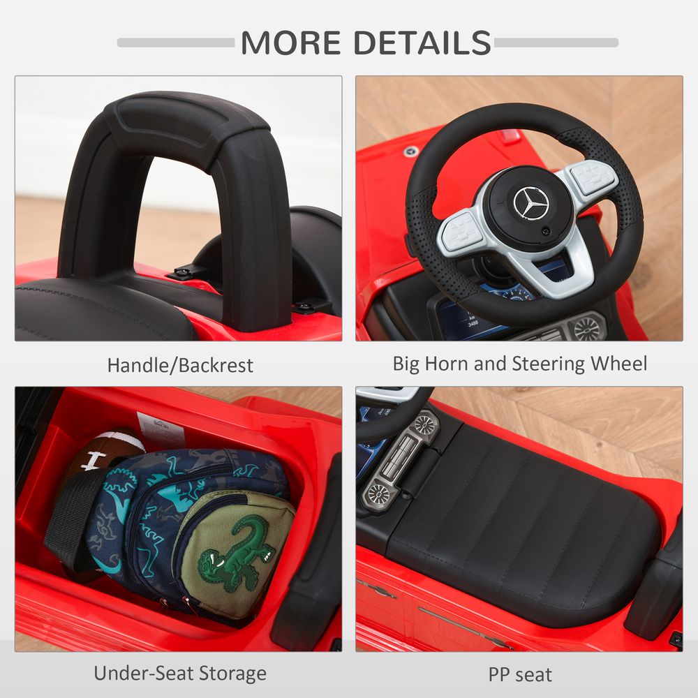 Benz G350 Kids Ride on Sliding Car w/ Under Seat Storage No Power Red HOMCOM - anydaydirect