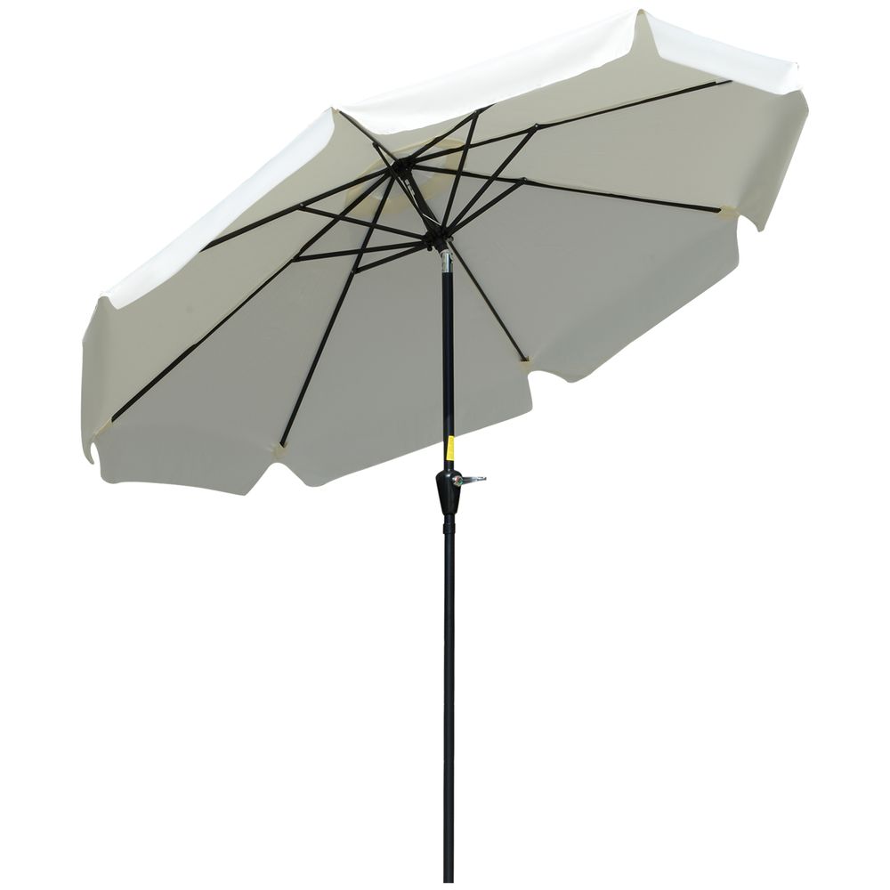2.66m Patio Umbrella Parasol Outdoor Cream White - anydaydirect