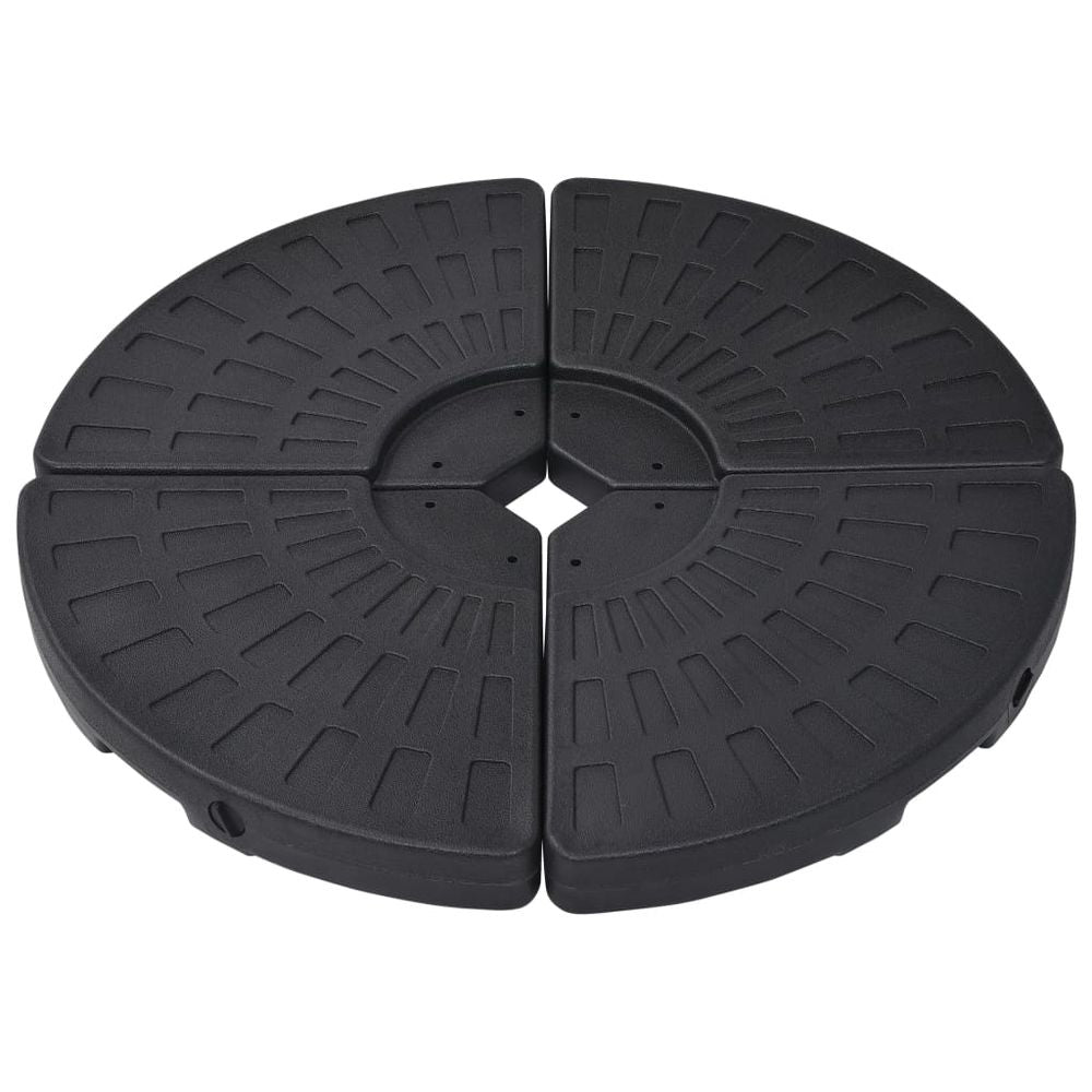 Umbrella Base Fan-shaped 4 pcs Black - anydaydirect