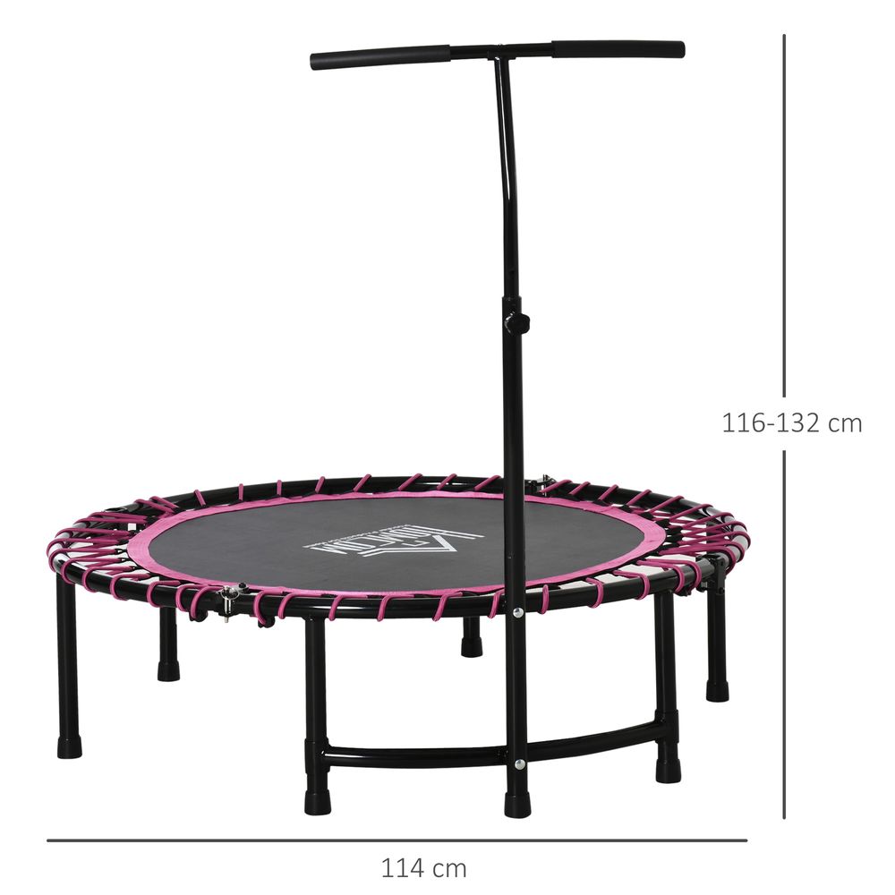 Trampoline Outdoor Bouncer Jumper Adjustable Handle Adult Kid Pink HOMCOM - anydaydirect