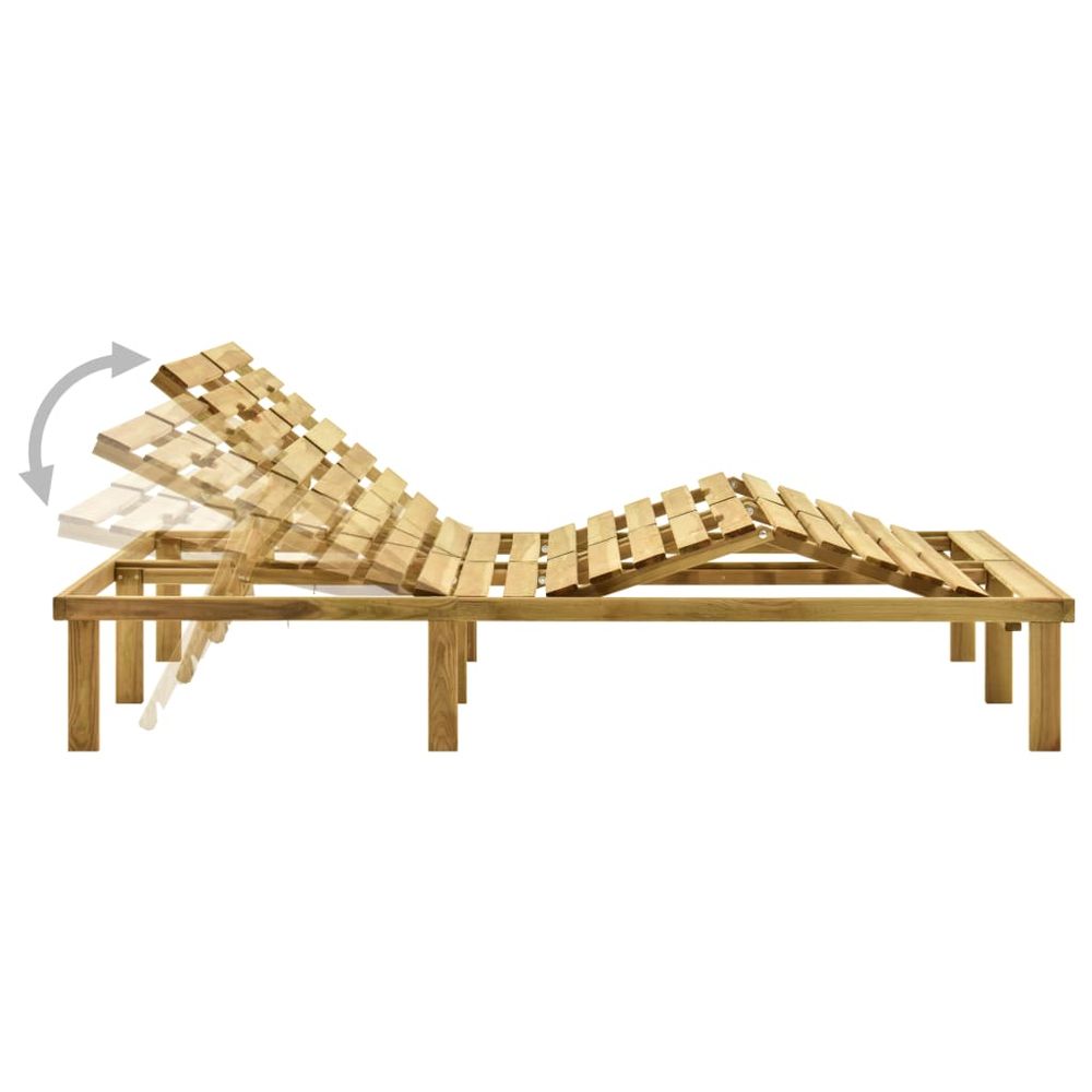 Double Sun Lounger Green Impregnated Pinewood - anydaydirect