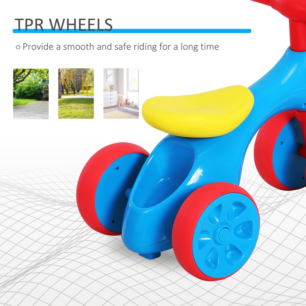 Baby Balance Bike Toddler Safe Training 4 Wheels Storage Bin Muti-Color - anydaydirect
