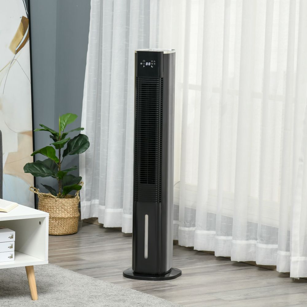 Quiet Air Cooler, Humidifier Evaporative Ice Cooling Fan Bedroom, Black - anydaydirect