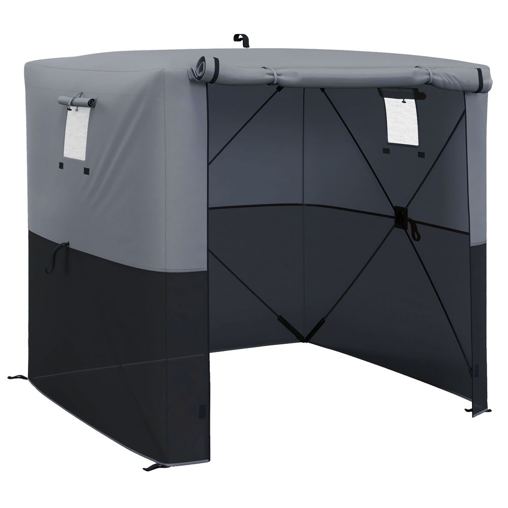 Outsunny 2 x 2m Pop Up Gazebo with Sides Easy up Party Tent with Carry Bag Black - anydaydirect