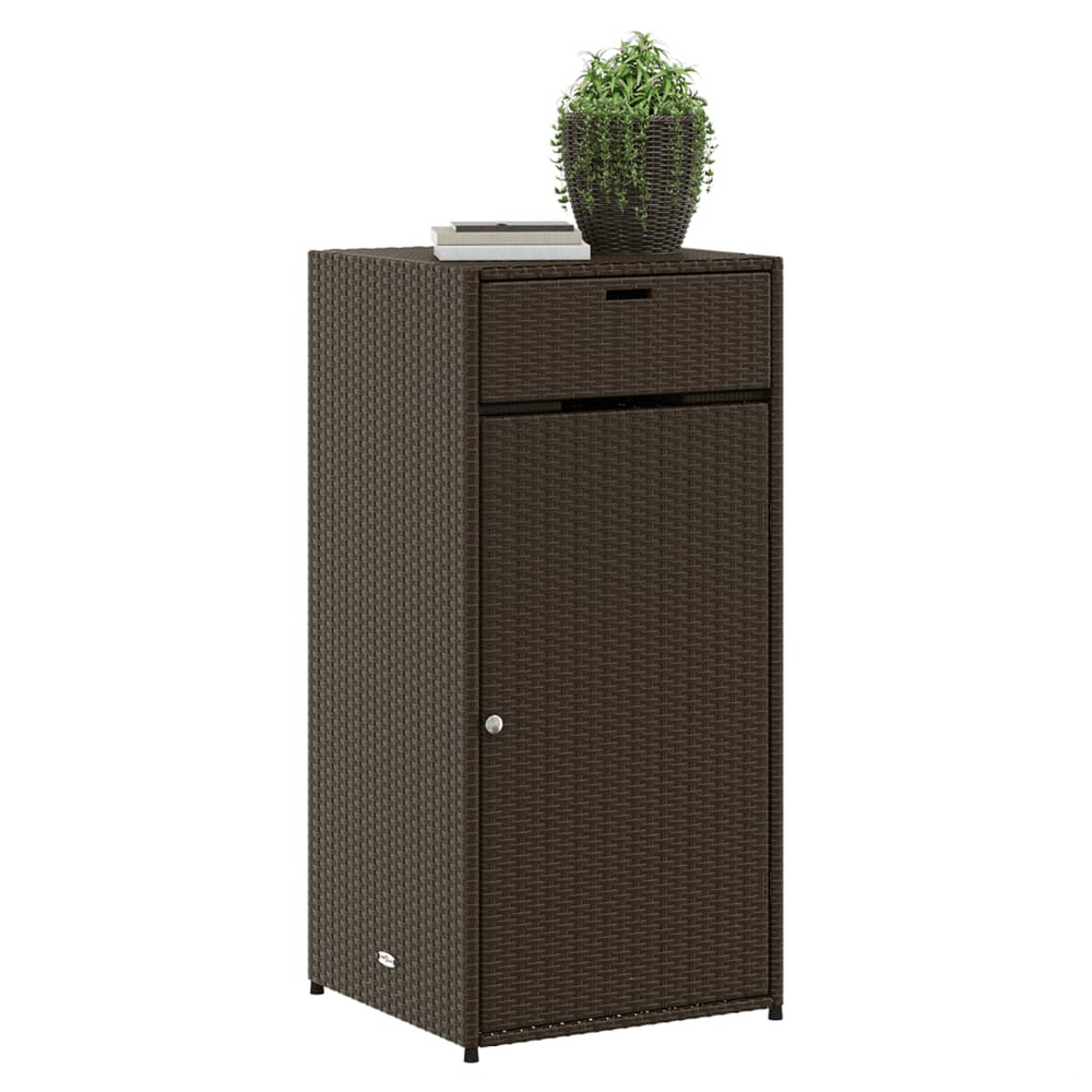vidaXL Garden Storage Cabinet Brown 55x55x111 cm Poly Rattan - anydaydirect