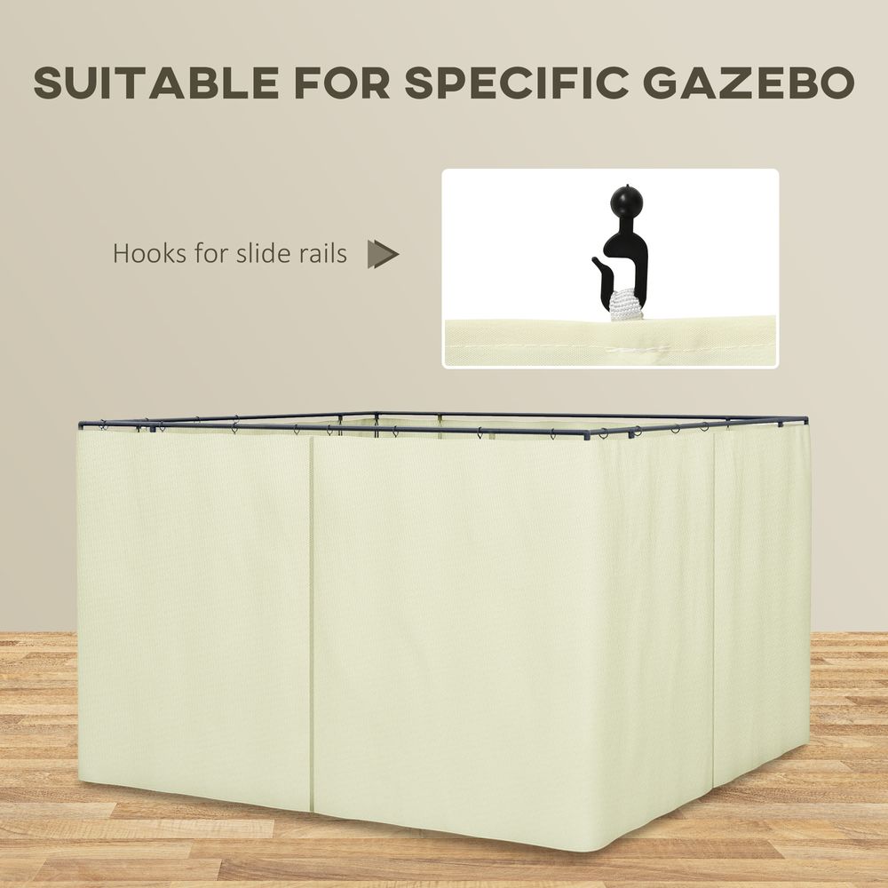 Replacement Gazebo Curtain 4-Panel Sidewalls 3 x 3m - anydaydirect