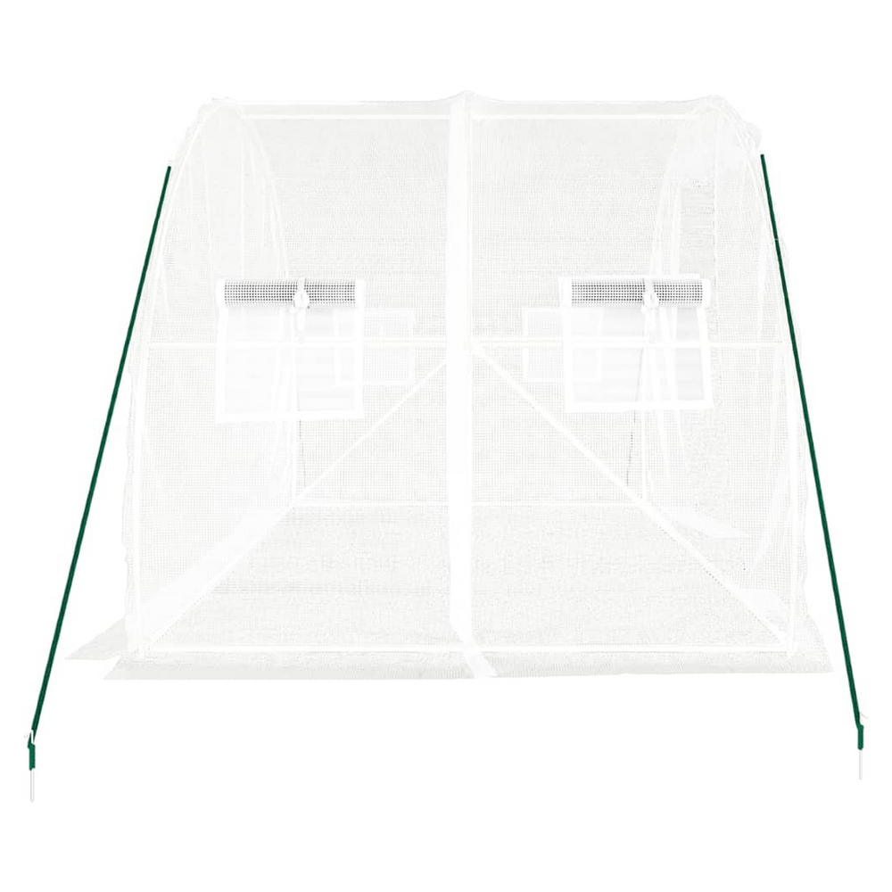 vidaXL Greenhouse with Steel Frame White 6 m² 3x2x2 m - anydaydirect