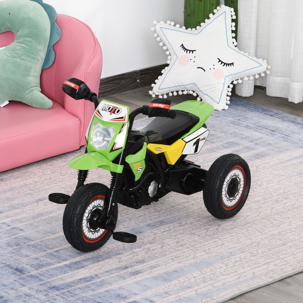 Toddler Pedal Tricycle Ride-On Learning Music Lights 18-36 Months Green - anydaydirect