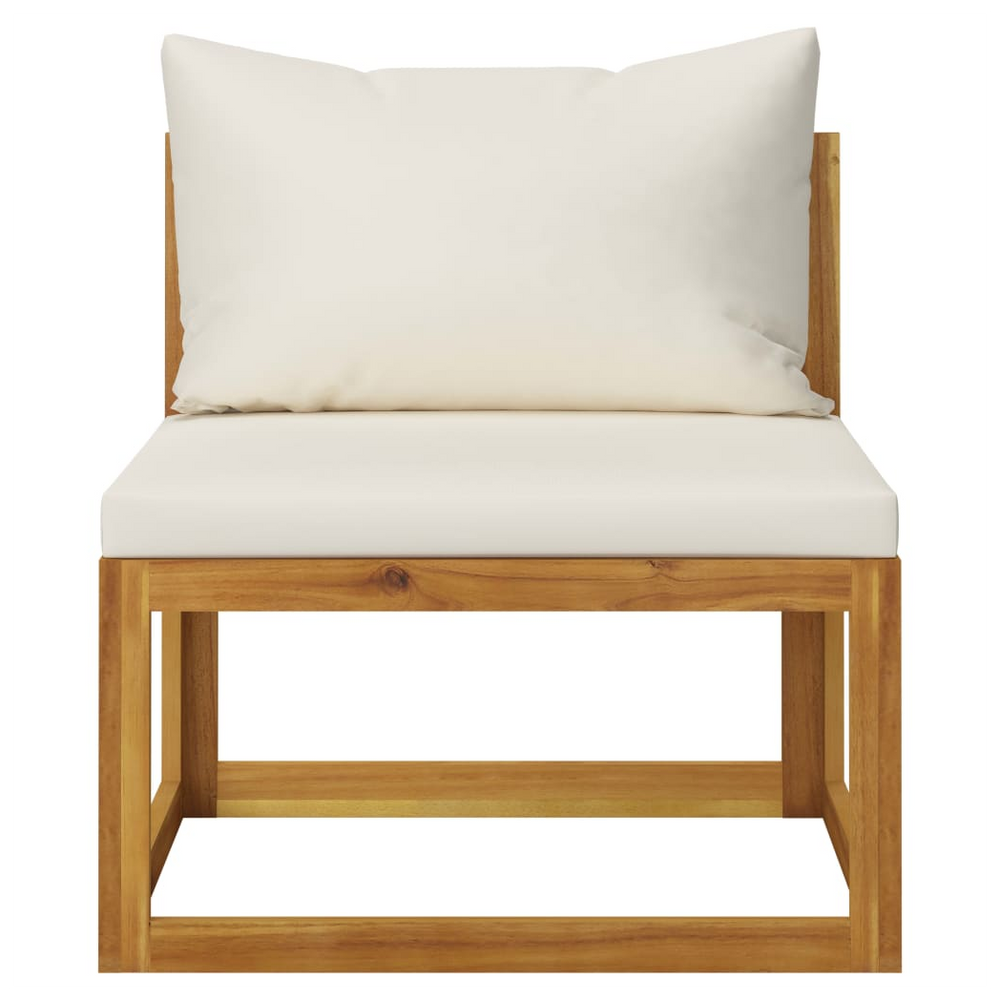 2 Piece Sofa Set with Cream White Cushions Solid Wood Acacia - anydaydirect