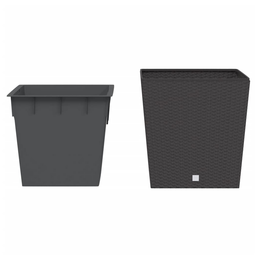 vidaXL Planter with Removable Inner Brown 37 / 64 L PP Rattan - anydaydirect