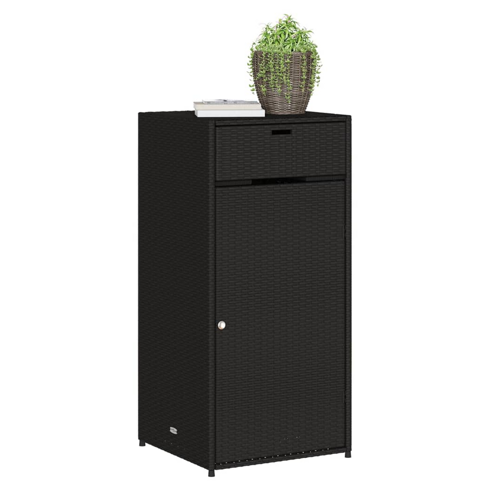 vidaXL Garden Storage Cabinet Black 55x55x111 cm Poly Rattan - anydaydirect