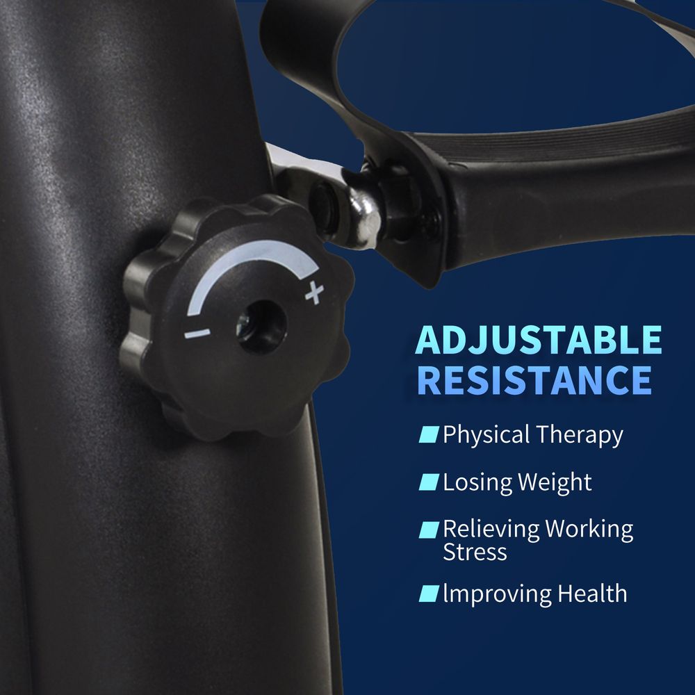 Mini Exercise Bike Portable Pedal Manual Machine Indoor Fitness Black HOMCOM - anydaydirect