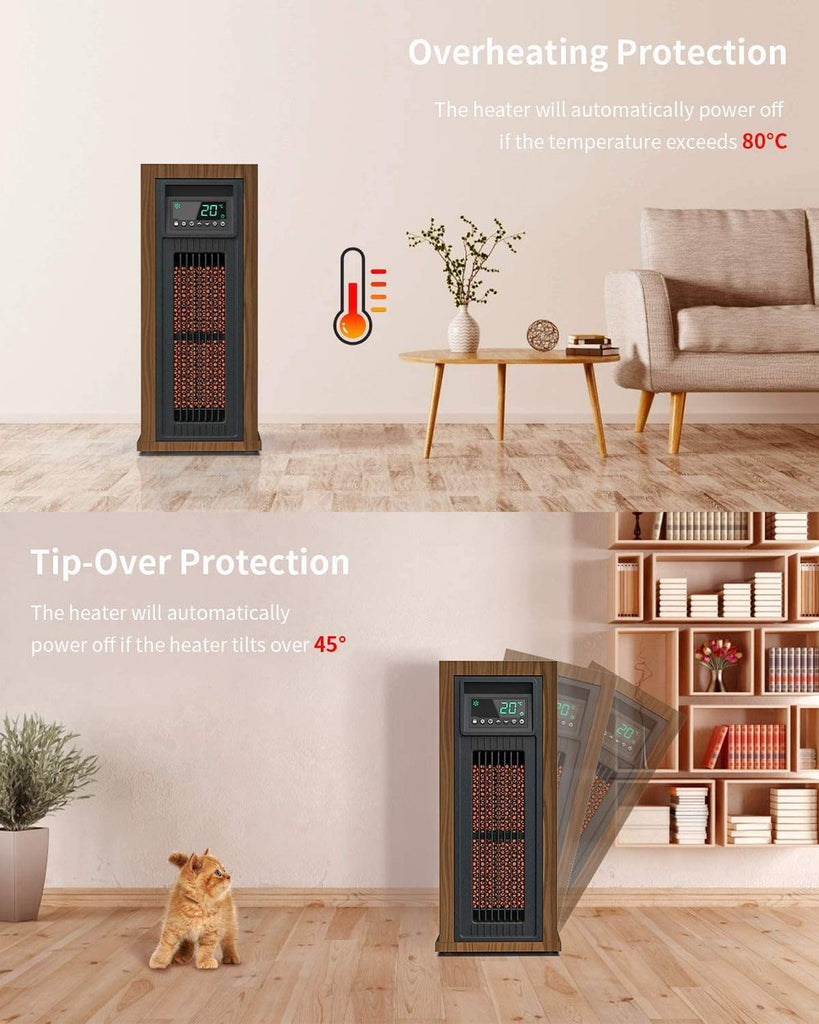 Space Heater Electric Radiator Energy-saving Portable Interior Heating with Child Lock for Indoor & Large LED Display & Temperature Control System & Timer & Overheating and dumping protection - anydaydirect