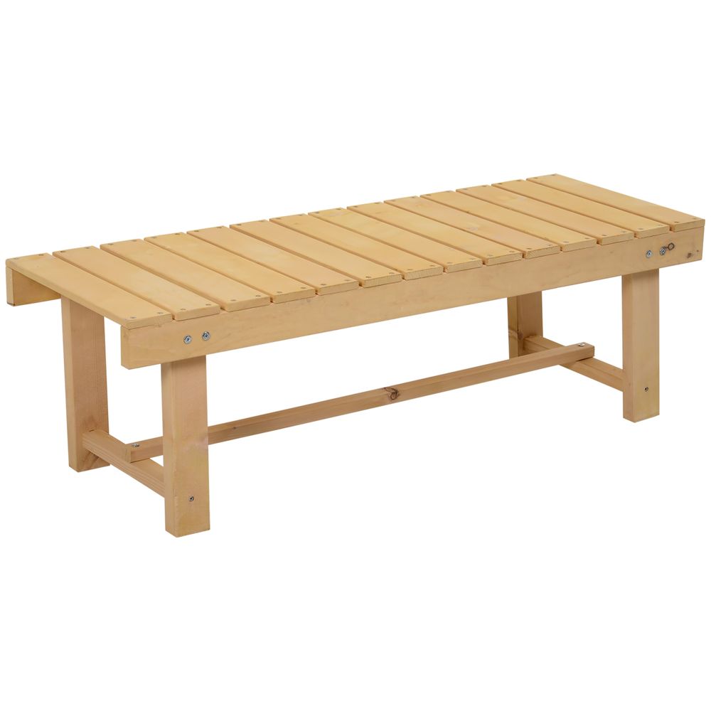 Outsunny 2-Seater Outdoor Garden Fir Wood Patio Bench - anydaydirect