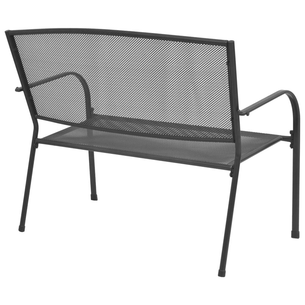 Garden Bench 108 cm Steel and Mesh Anthracite - anydaydirect