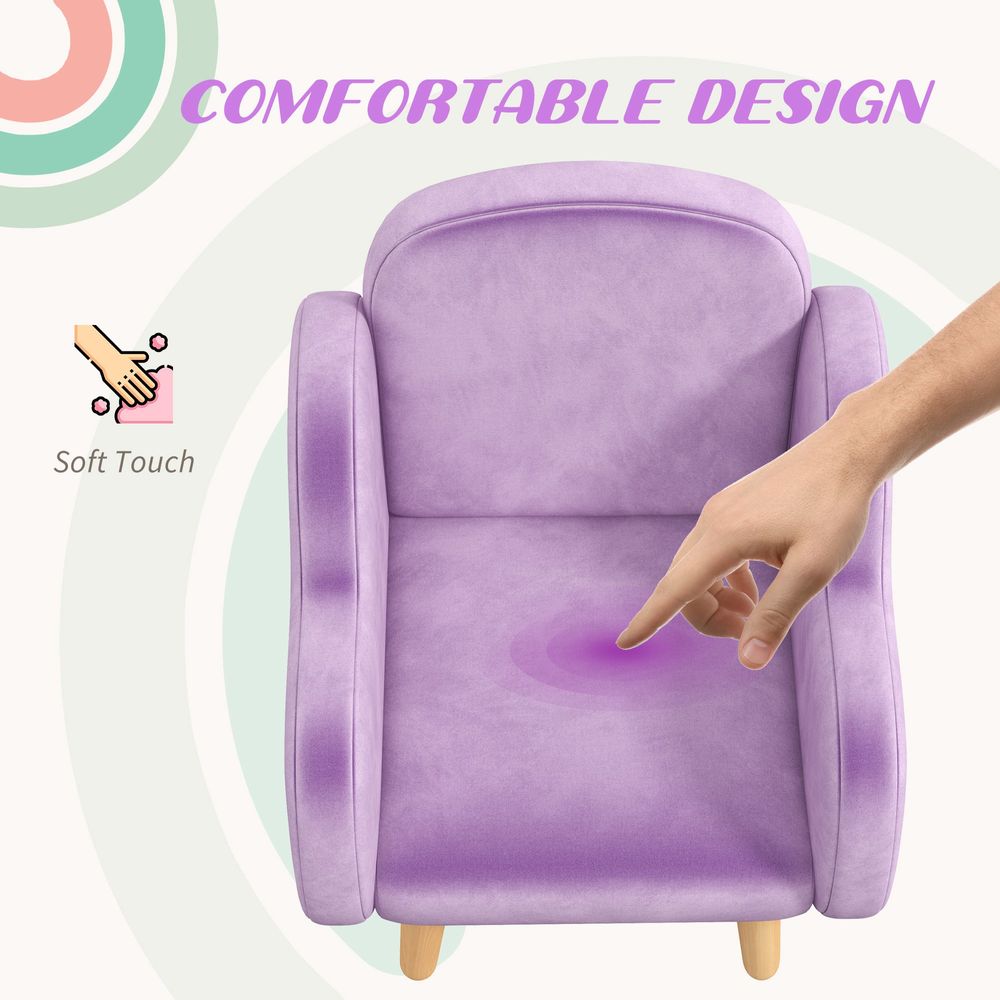Cloud-Shaped Toddler Armchair, Kids Mini Chair for Playroom, Bedroom - Purple - anydaydirect
