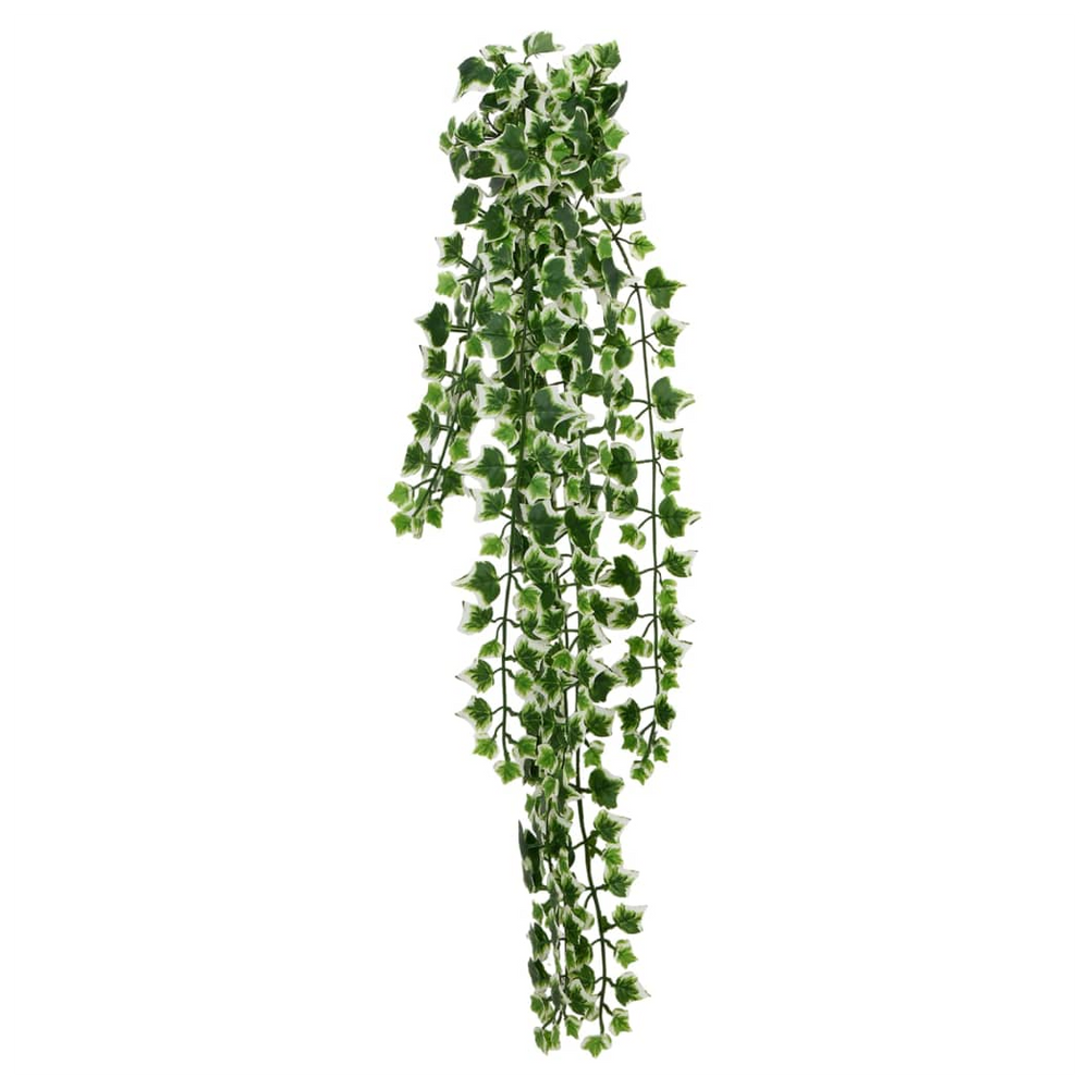 vidaXL Artificial Hanging Plants 12 pcs 339 Leaves 90 cm Green and White - anydaydirect
