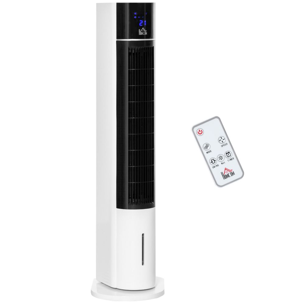 Bladeless Air Cooler, Evaporative Oscillating Tower Fan Humidifier Unit - anydaydirect