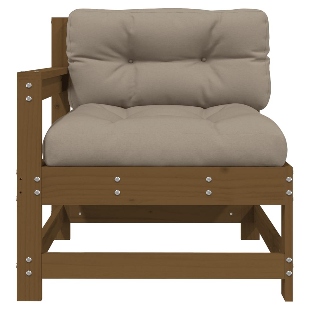 vidaXL Garden Chair with Cushions Honey Brown Solid Wood Pine - anydaydirect
