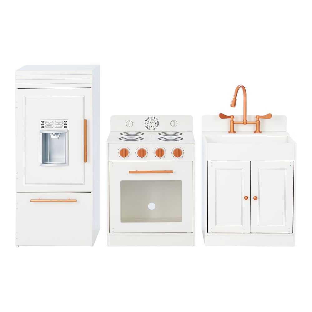 Large Wooden Kitchen Toy Kitchen Rose Gold With Ice Maker TD-12863R - anydaydirect
