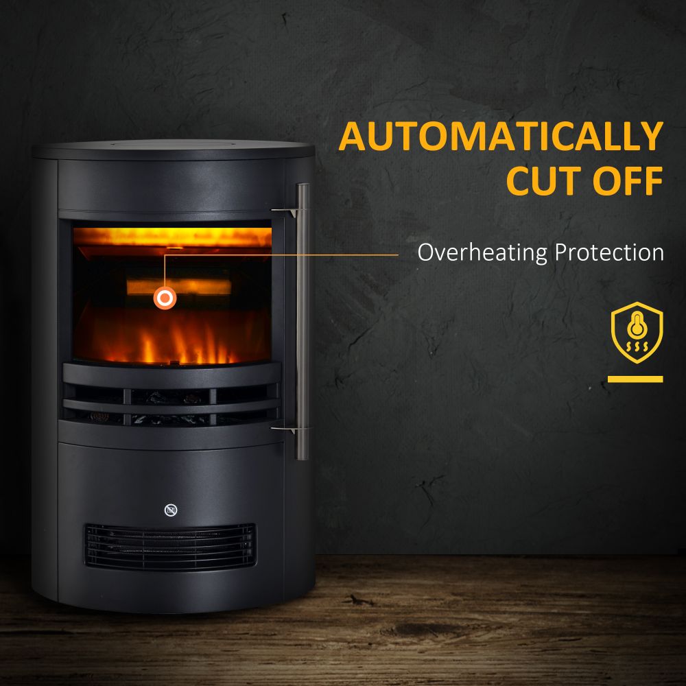 Electric Fireplace Heater 900W/1800W-Black - anydaydirect
