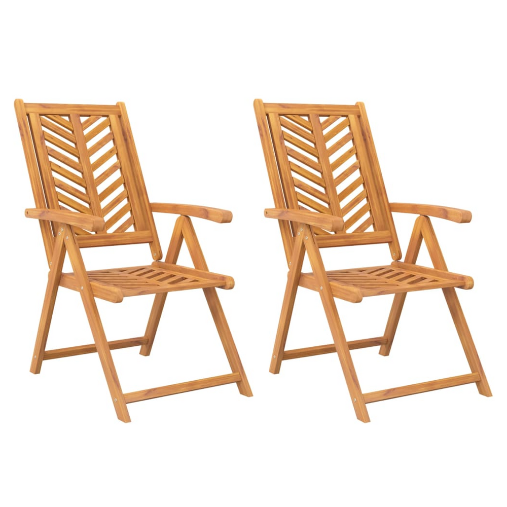 Reclining Garden Chairs 2 pcs Solid Wood Acacia - anydaydirect