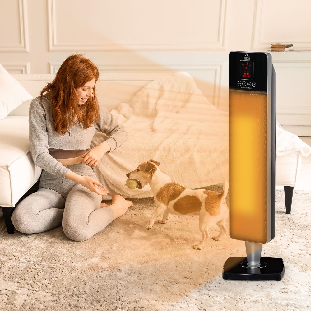 Ceramic Tower Heater Oscillating Space Heater w/ Remote Control 8hrs Timer - anydaydirect